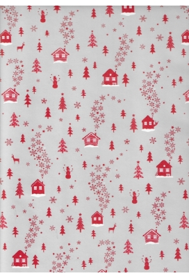 Kerstpapier Consumentenrollen Kerstmis Tree Rood 70cm x 2meter 1st