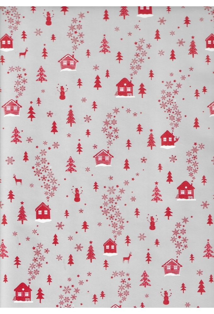 Kerstpapier Consumentenrollen Kerstmis Tree Rood 70cm x 2meter 1st