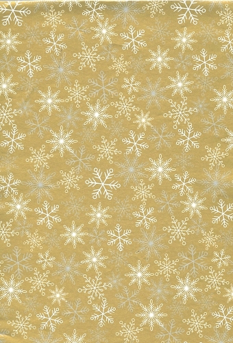 Kerstpapier Consumentenrollen Merry Christmas Gold Snow 70cm x 2m 1st