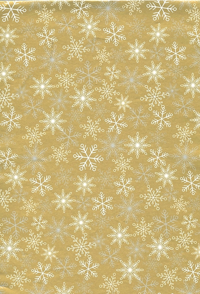 Kerstpapier Consumentenrollen Merry Christmas Gold Snow 70cm x 2m 1st