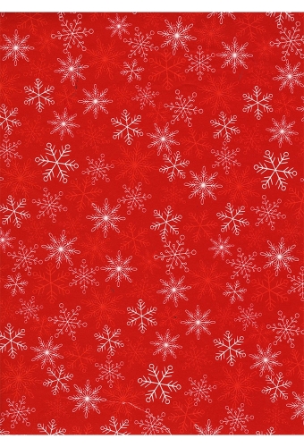 Kerstpapier Consumentenrollen Merry Christmas Red Snow 70cm x 2m 1st