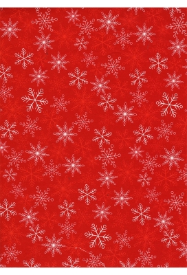 Kerstpapier Consumentenrollen Merry Christmas Red Snow 70cm x 2m 1st