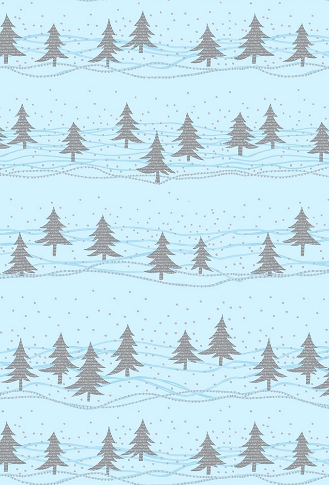 Kerstpapier Consumentenrollen Metallic Kerstmis Tree Zilver 70cm x 2m