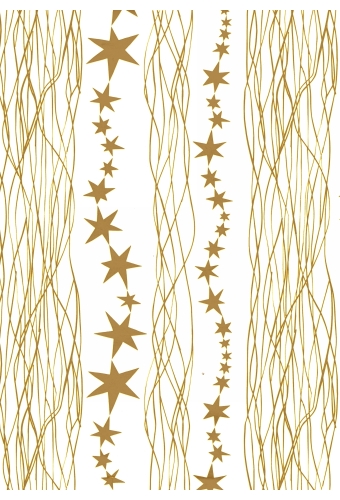 Kerstpapier Consumentenrollen Metallic Star Gold 70cm x 2m 1st