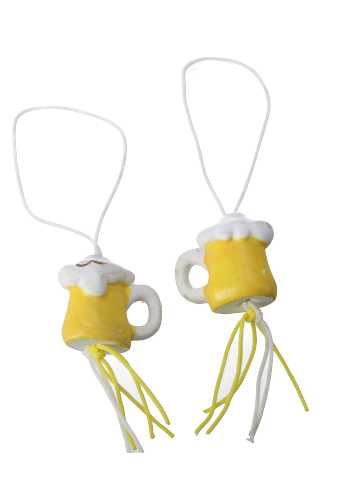 Gelukspoppetjes Bierglas Met Schuim kraag Met Koord 50stuks