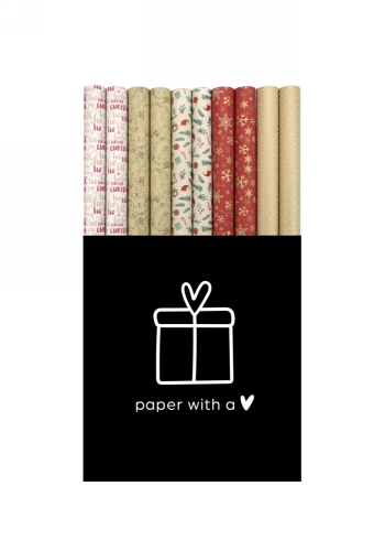 Kerstpapier Consumentenrollen Winter White Xmas 70cm x 2meter 1stuks