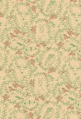 Kerstpapier Consumentenrollen Winter Garden Kraft 70cm x 2meter 1stuks
