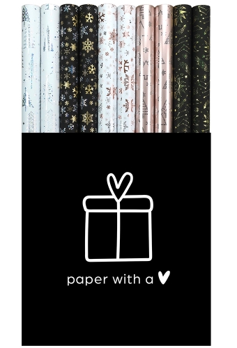 Kerstpapier Consumentenrollen Nordic Lights Tree Beige 70cm x 1.5m 1st