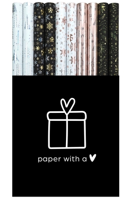Kerstpapier Consumentenrollen Nordic Lights Tree Beige 70cm x 1.5m 1st