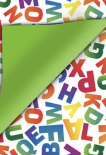 Geschenkpapier Coated Dubbelzijdig Letters 50cm x 100meter