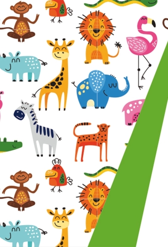 Geschenkpapier Coated Dubbelzijdig Big animals DS 50cm x 100meter