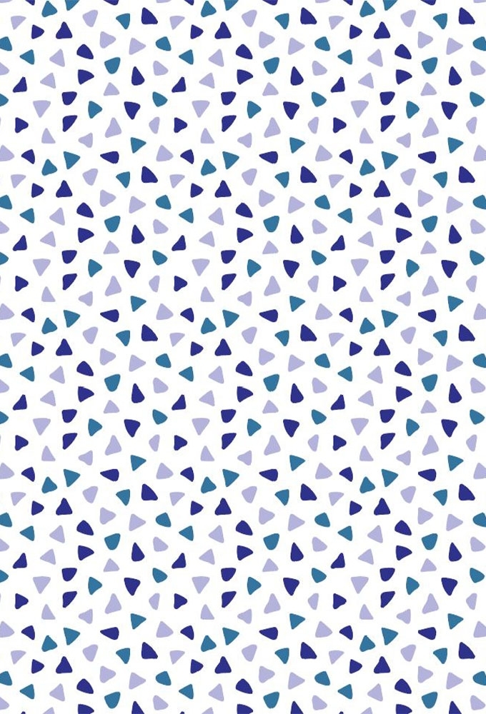 Geschenkpapier Coated Triagles blue 50cm x 200meter