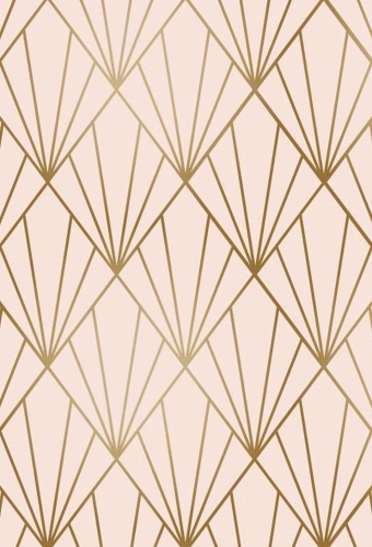 Geschenkpapier Metallised Rose gold art deco 50cm x 100meter