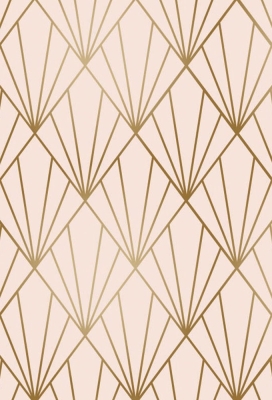Geschenkpapier Metallised Rose gold art deco 50cm x 100meter