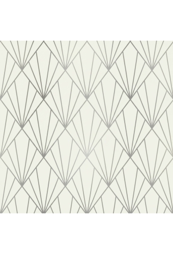 Geschenkpapier Metallised Creme Silver art deco 70cm x 100meter