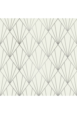 Geschenkpapier Metallised Creme Silver art deco 70cm x 100meter