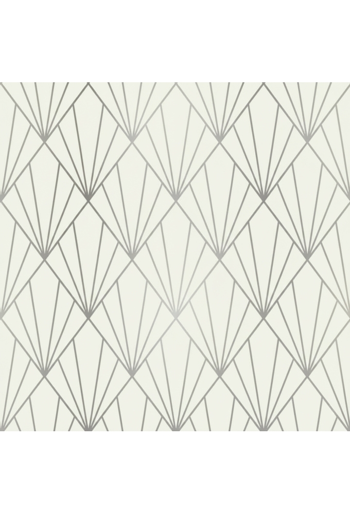 Geschenkpapier Metallised Creme Silver art deco 70cm x 100meter