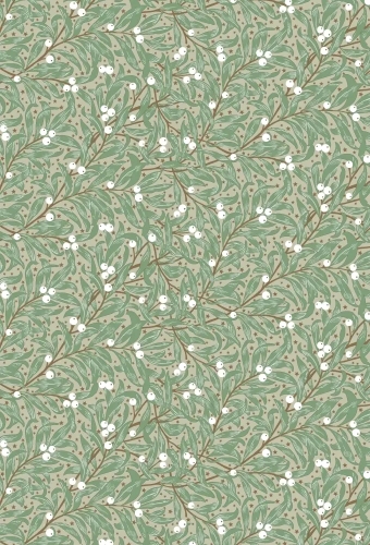 Kerstpapier Berries and Leaves Creme 30cm x 200meter
