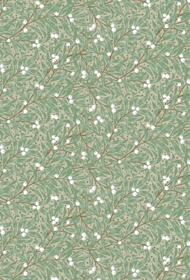 Kerstpapier Berries and Leaves Creme 30cm x 200meter