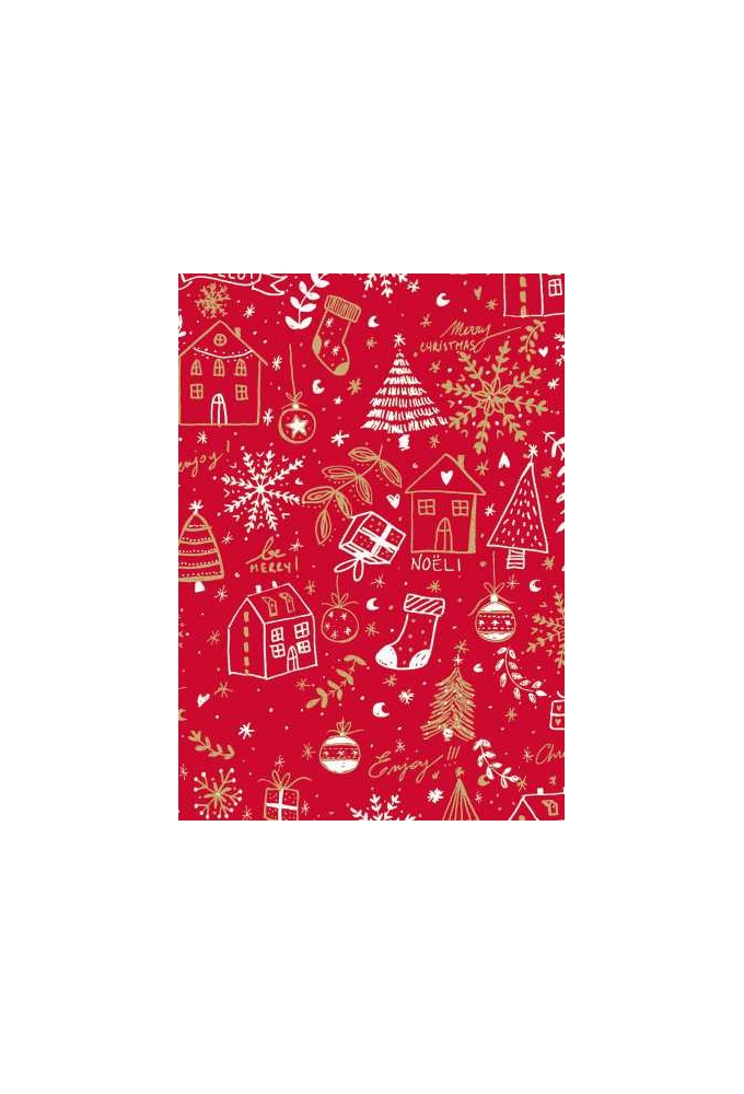Kerstpapier Bruin Holidays Rood kraft 30cm x 250meter