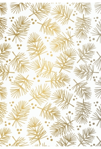 Kerstpapier Pine Goud 30 cm x  200meter