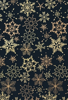Kerstpapier Stars Black And Gold 30cm x 200meter