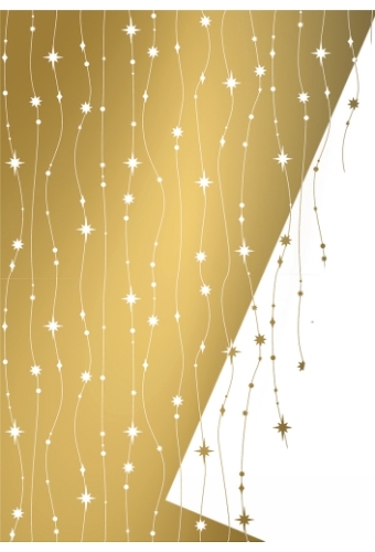 Kerstpapier Stars Falling Wit Goud 30 cm x  175meter