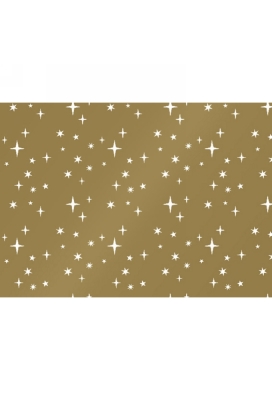 Kerstpapier Sterren Goud & Wit 30 cm x 200meter