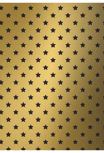 Luxe Kerstpapier Stars Goud & Zwart 30cm x 175meter OP IS OP