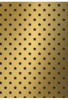 Luxe Kerstpapier Stars Goud & Zwart 30cm x 175meter OP IS OP