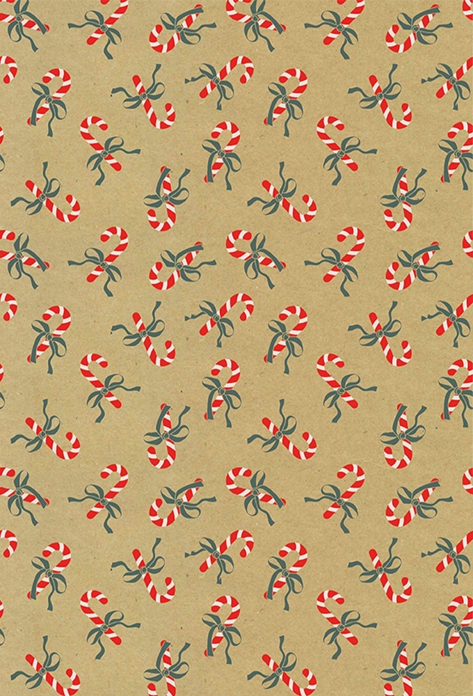 Kerstpapier Candycanes 50cm x 200meter