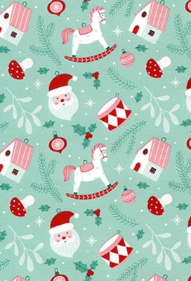 Kerstpapier Coated Hobbelpaard 50cm x 200meter