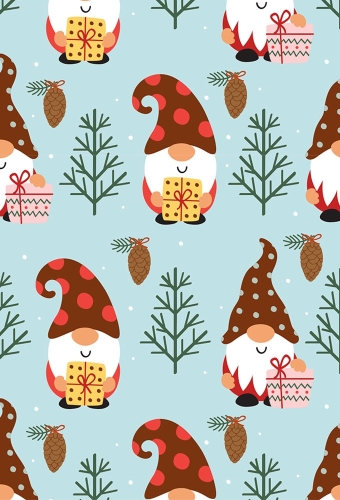 Kerstpapier Coated Papier Kerstkadouter Winter 50cm  x 200meter