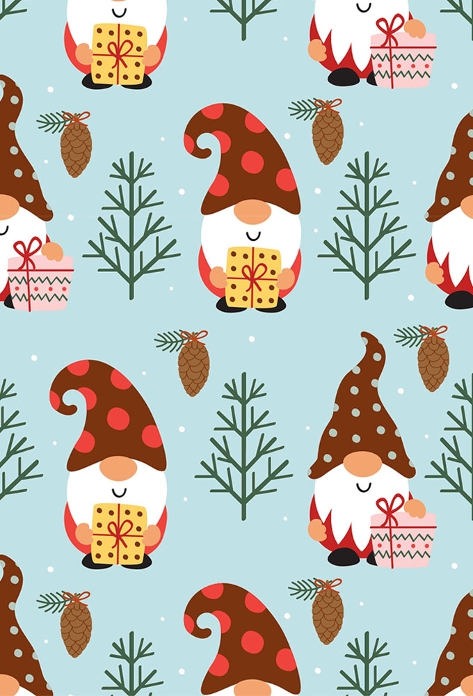 Kerstpapier Coated Papier Kerstkadouter Winter 50cm  x 200meter