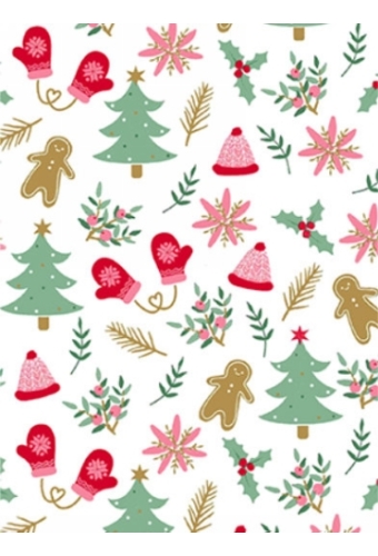 Kerstpapier Coated christmas gingerbread 50cm x 200meter