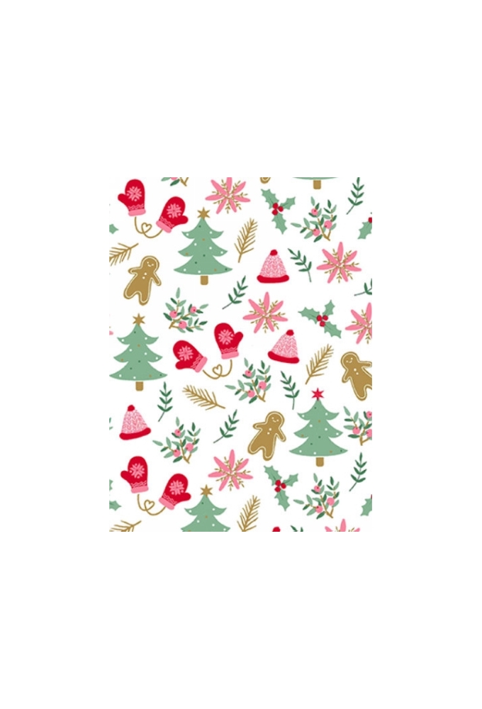 Kerstpapier Coated christmas gingerbread 50cm x 200meter