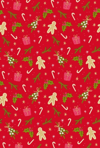 Kerstpapier Coated mistletoe 50cm x 200meter