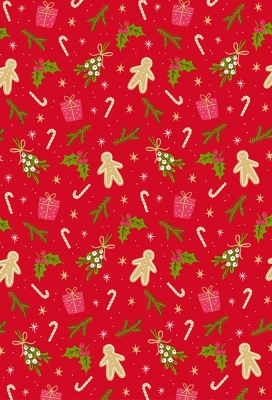 Kerstpapier Coated mistletoe 50cm x 200meter