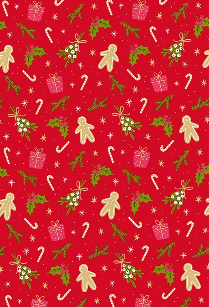Kerstpapier Coated mistletoe 50cm x 200meter
