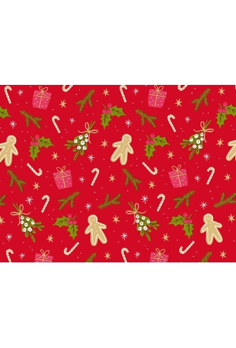 Kerstpapier Coated mistletoe 50cm x 200meter