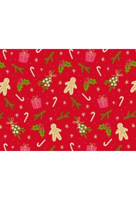 Kerstpapier Coated mistletoe 50cm x 200meter