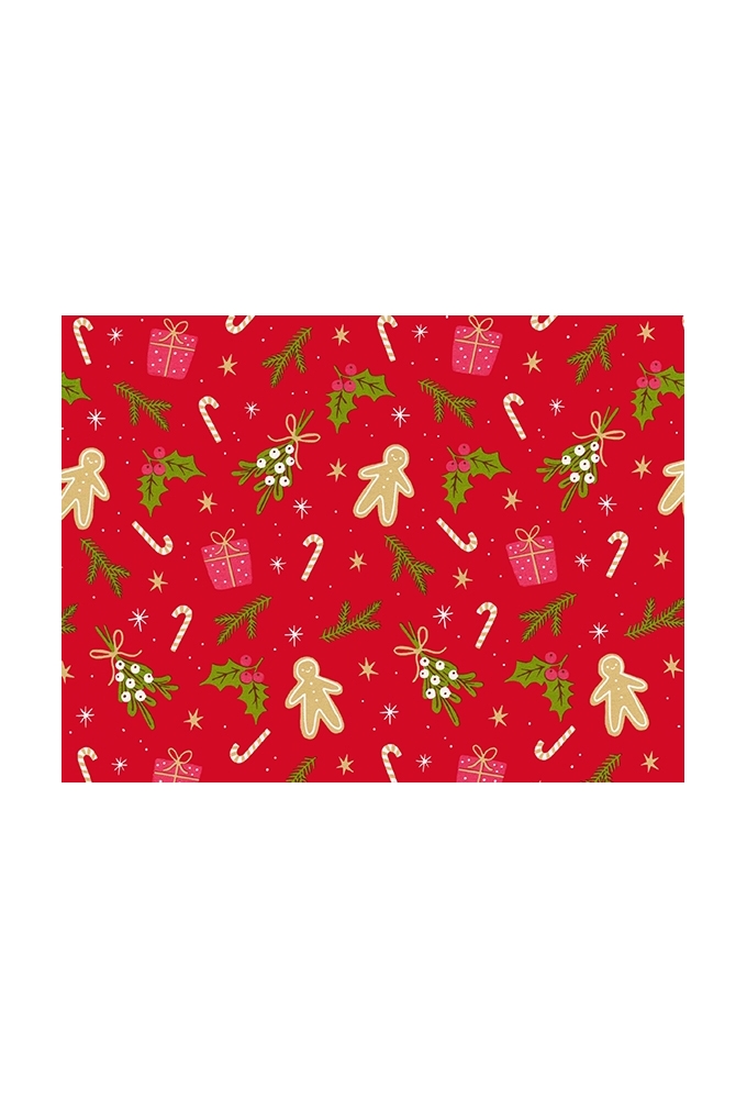 Kerstpapier Coated mistletoe 50cm x 200meter