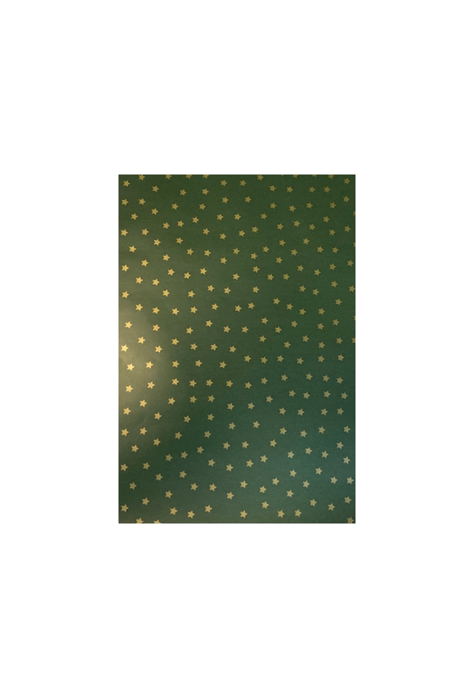 Kerstpapier Donker Groen Stars 80gram 50cm x 150meter