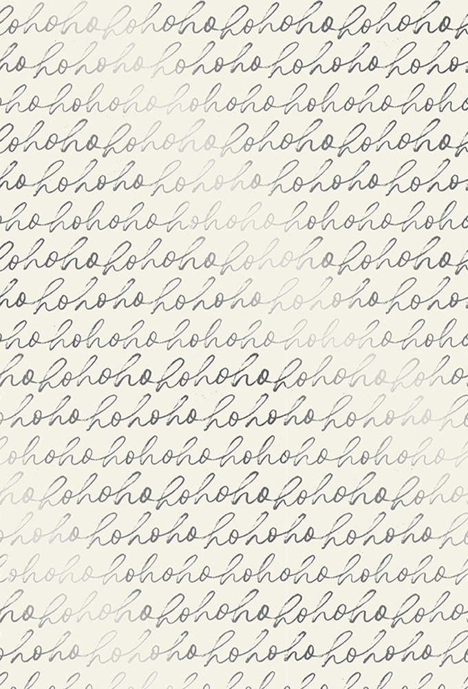Kerstpapier Hoho Merry Xmas Metallic 50cm x 200meter