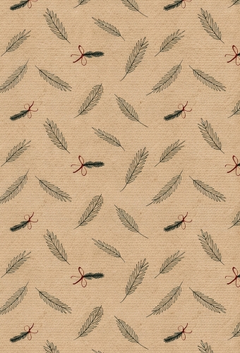Kerstpapier Kraft Dennetakje 50cm x 200meter