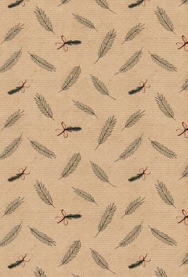 Kerstpapier Kraft Dennetakje 50cm x 200meter
