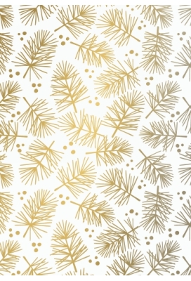 Kerstpapier Pine Goud 50 cm x  200meter
