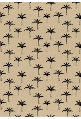 Kerstpapier Recycled Palms Zwart 50 cm x  250meter OP IS OP
