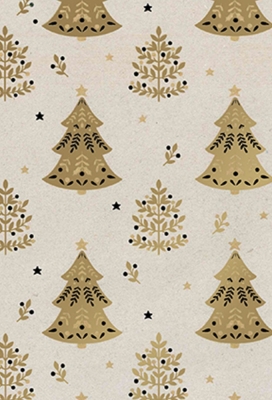 Kerstpapier Bruin Kraft Tree 70cm x 200meter