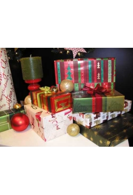 Kerstpapier Bruin Kraft Uni Goud 70cm x 250meter